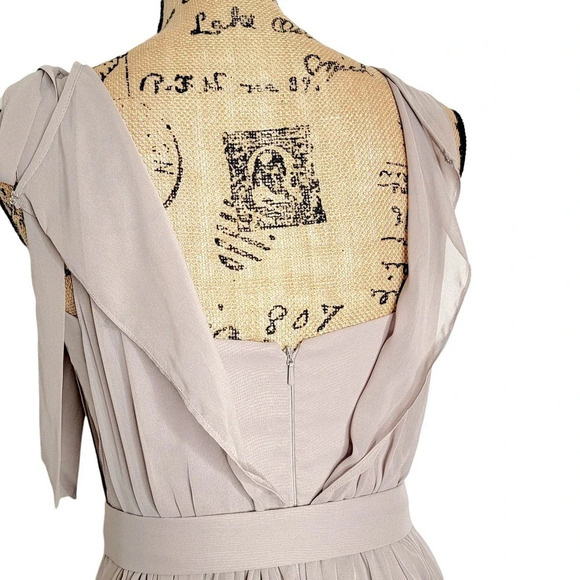 AFTER SIX Womens Bridesmaids Lux Chiffon Belted Evening Gown Size 2 Taupe New - Picture 7 of 16